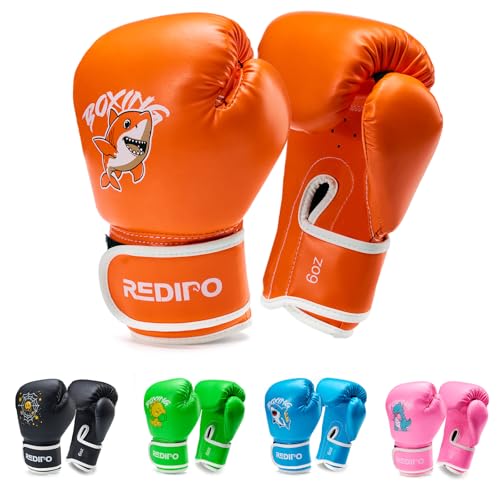 Redipo Kids Boxing Gloves Youth Boxing Training Gloves for Kids 3-9 Year Boys and Girls 4&6OZ Fighting Gloves Punching Bag Kickboxing Thai Mitts MMA Training Sparring Gloves