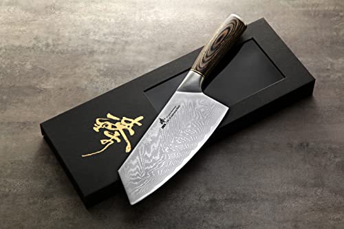 Zhen Japanese Vg-10 67 Layers Damascus Steel Vegetable Cleaver Chopping Knife 7-Inch #TOP1