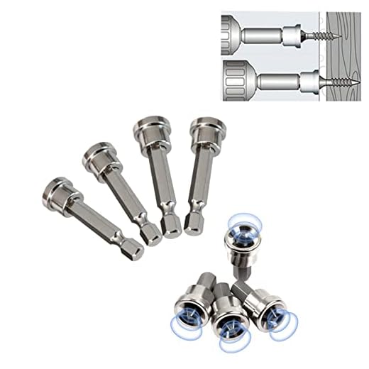 8pcs Magnetic Positioning Screwdriver Bits Set,Drywall Screw Setter Dimpler PH2 Bits for Plasterboard Screw Hex Shank Positioning Bit Batch Head (25mm&50mm)