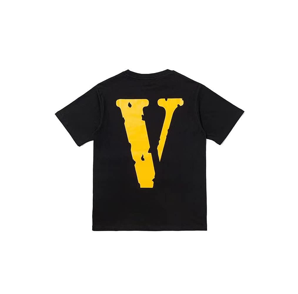 X Python Shirts Tide Hip Hop Print T Shirt Classic Friends Big Yellow V Cotton Short Sleeve Loose T-Shirt