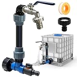 VEEKAY IBC Schwanenhals 3/4" Auslaufhahn Set,IBC Container S60x6 3/4 Zoll Wasserhahn,Enthalten Hahn Un Schwanenhals,Für 1000 Liter Wassertank Zubehör,für Regenwassertank Wasserfaß Regenfass IBC