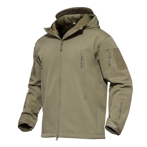 MAGCOMSEN Men's Jacket Tactical Performance Waterproof Softshell Jackets Fleece Lined Ski Snow Winter Windbreaker