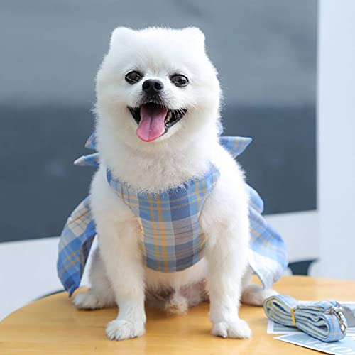 PETCARE Plaid Dog Dress Bow Tie Harness Leash Set for Small Dogs Cats Girl Cute Princess Dog Dresses Spring Summer Puppy Bunny Rabbit Clothes Chihuahua Yorkies Pet Outfits by Petcare - Used condition - Image 5