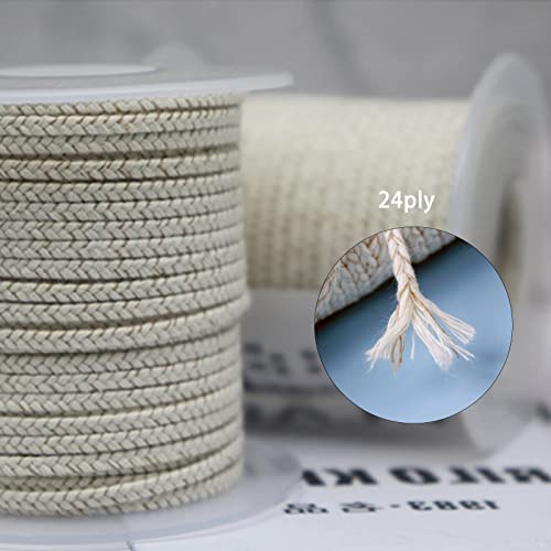 260 Foot Candle Wick, 24 Ply Braided Candle Wick Spool, Cotton & Paper Interwoven Core, Candle Wicks For Candle Making, Candle Wick Roll For Diy Candle Craft Making #TOP3