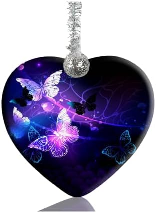 FQJNS Butterfly Ceramic Ornament Christmas Ornaments Holidays Ornaments Creative Heart Porcelain Ornament Christmas Tree Home Decoration