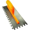 AERZETIX – 10x10mm gekerfde troffel – Troffel voor tegels – Tandspatel – Handmatig Bouwgereedschap – Metselwerk/Gips – Kunststof handvat – Staal – C45925