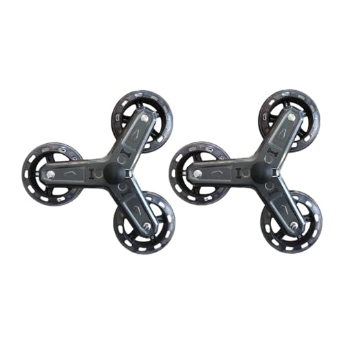 Colcolo 2 Roues de Rechange Noires pour Monte-escaliers, Roues triangulaires Portables pour Chariot à Linge et Chariot de Courses, Accessoires pour roulettes