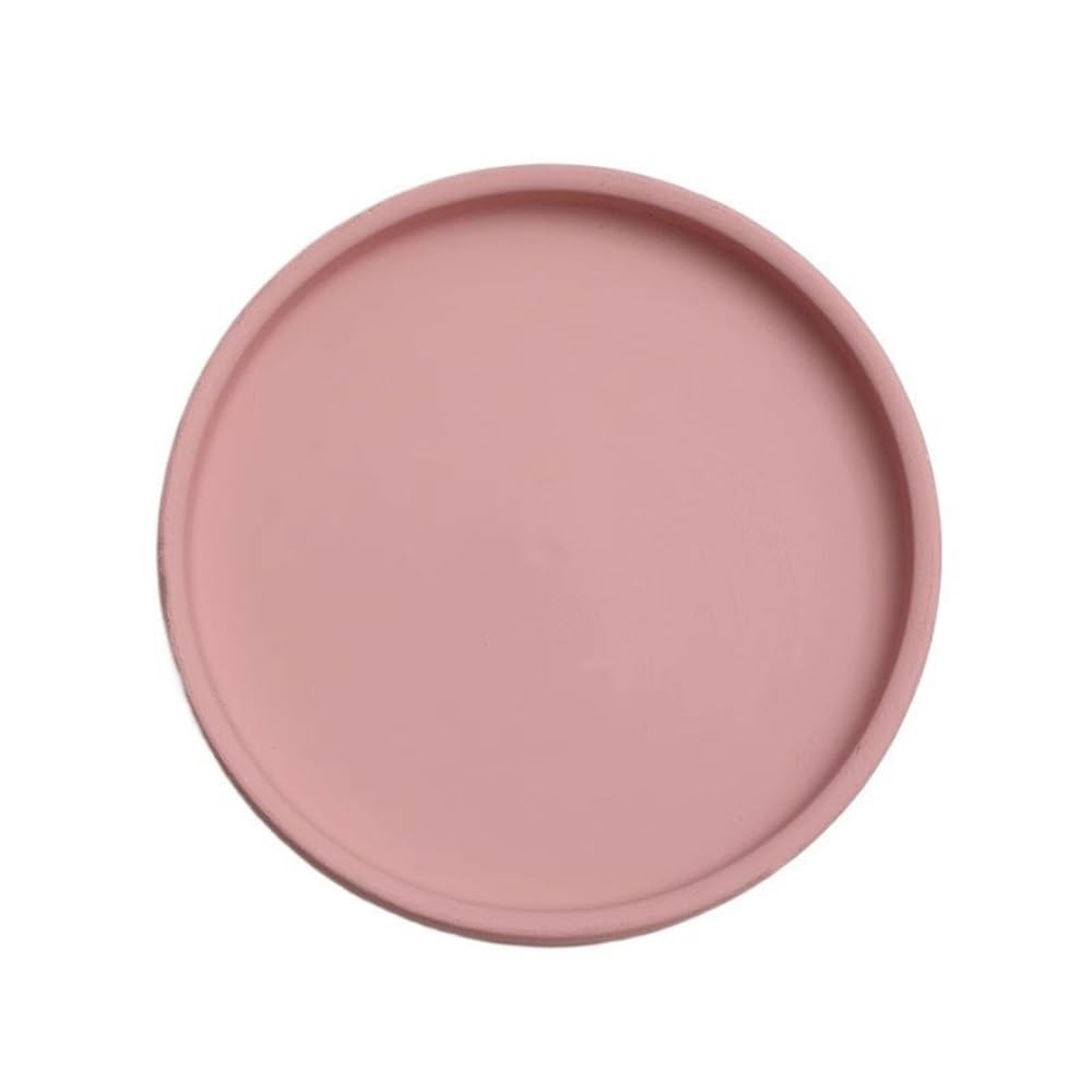 Versatile Vassoi raccogligocce for Piante Rotonde for Uso Domestico Piattino in Ceramica(Pink,Piccolo)