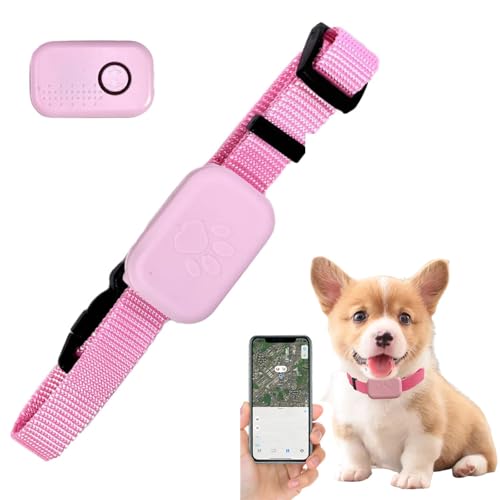 Cat Tracker, Cat Tracker Collar, Pet Tracker for Small Cats and Dogs, Works With Apple Find, Compatible with Ios/Android, No Monthly Fee (Pink)