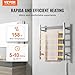 VEVOR 6 Bars Towel Warmer Rack, Wall Mounted Heated Towel Rack for Bathroom, IPX5 Waterpoof Towel Heater Rack with Timer & LED Display Screen, 5 Levels Adjustable Temperature Towel Heater, Silver
