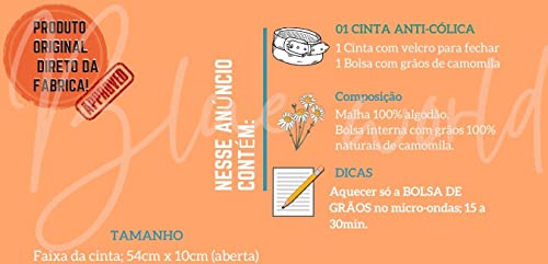 Kit 2 Peças Cinta Ajustável Bebê e Bolsa Térmica Natural para Alívio de Cólica, Gases e Desconfortos