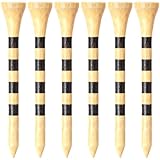 Japard Striped Wooden Golf Tees with Colors, 2 3/4 Inch, 100 Count, Colorful Bamboo Durable, Gifts for Men Women Wood (Wood, 2 3/4-100Pcs)
