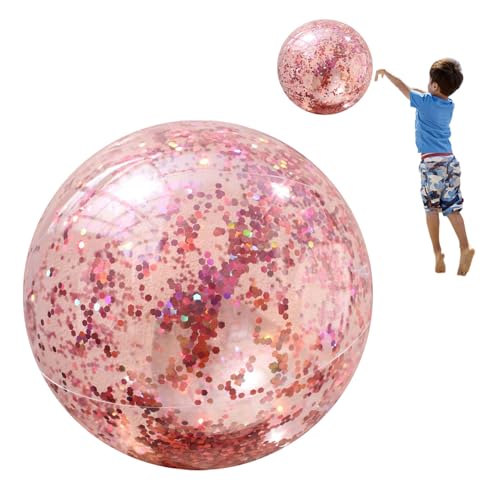 Bola de Playa Inflable: Pelota de Playa de Confeti, Bolas de Playas de Brillo, Pelotas de Playas de confetis Juguete, de Fiesta de la Piscina Inflable para Adultos para niños, de Agua