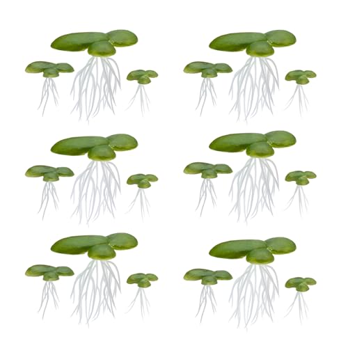 LuckyOpt 1Pack Schwimmpflanzen Miniteich, Plastik Aquarium Schwimmpflanzen Teich, Wasserlinsen Teich Pflanzen für Fischtank Aquarien (1)