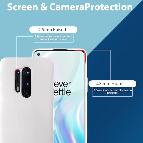 Image of LIRAMARK Liquid Silicone Soft Back Cover Case for OnePlus 8 Pro / 1+8 Pro (White)