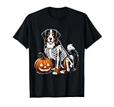 Bernese Mountain Dog Skeleton Jack O Lantern Funny Halloween T-Shirt