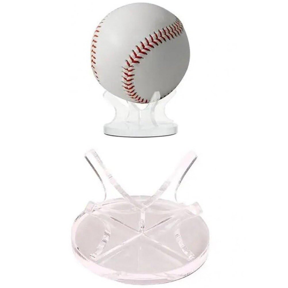 Fituenly 2pcs Acrylic Small Ball Stand Holder Sport Ball Display Rack Baseball Display Stand for Baseball Golf Softball Tennis Spheres