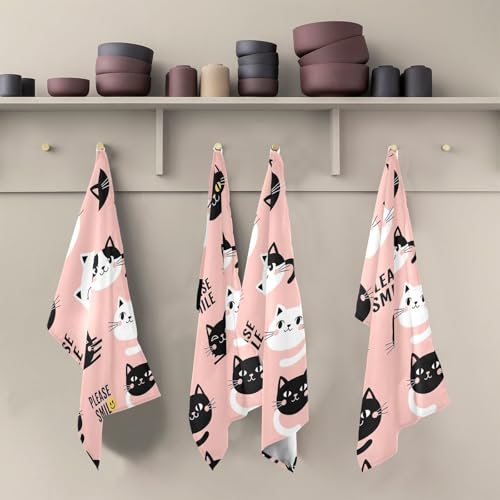 Torchon cuisine chat moderne GAIREG lot de 6 essuie-mains coton grand format 71x45cm