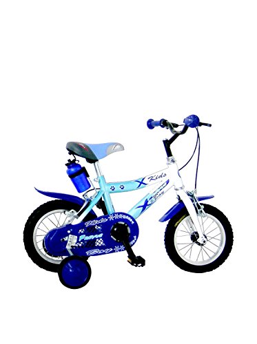 FREJUS MTB BANBINO 12" - Bicicleta de montaña para niño, 1 velocidades, Cuadro Acero, Azul/Blanco