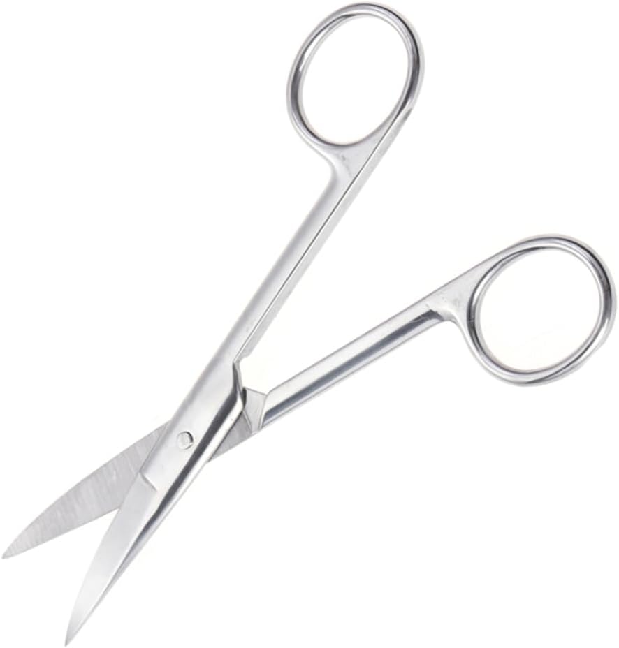Travel-sized Stainless Steel Eyebrow Scissors Makeup Scissors for Eyelid Tape Easy to Close for Precision Cutting