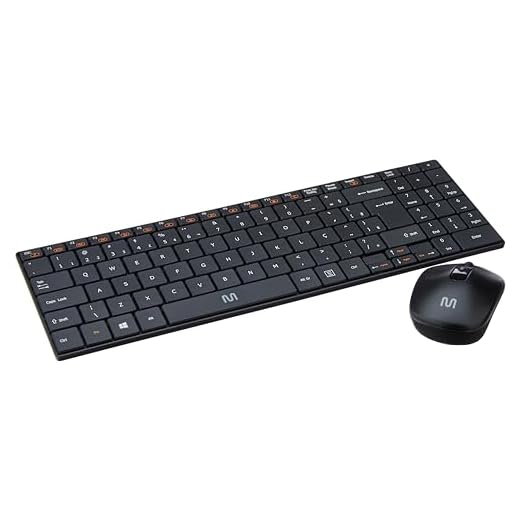 Kit Teclado e Mouse Sem Fio Slim Multimídia Conexão Usb 1600dpi Ajustável Teclas Scissor Preto Multi - TC202