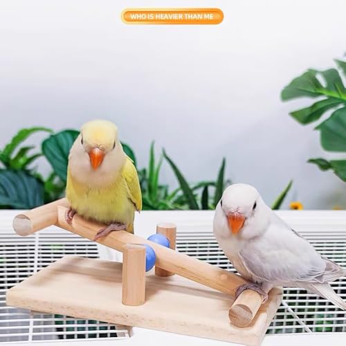 Image of Seesaw for Birds Wooden Balance Toy for Cockatiels Lovebirds Parakeets Tabletop Bird Play Exercise Training Tool Anxiety Relief Bird Accessories Toys