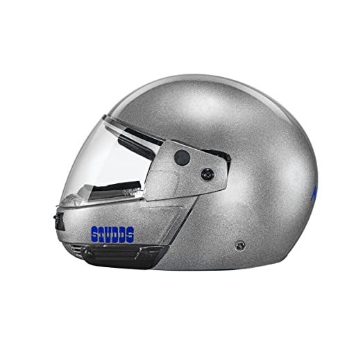Image of Studds Ninja Pastel Plain Flip Up Full Face Helmet (Silver Grey, M)