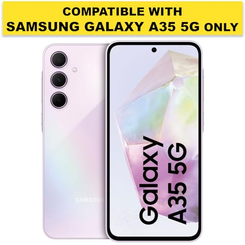 Image of RIGGEAR Shockproof Sleek Hybrid Armor Back Cover Case Compatible with Samsung Galaxy A35 5G (Clear PC + Black TPU Bumper)