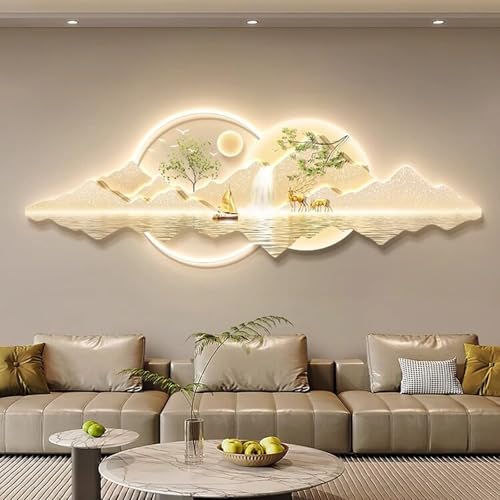 Peinture murale en porcelaine pour un salon moderne et chaleureux