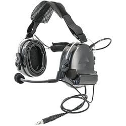 Tactical Headset with Noise Reduction/Communication Function+U94 PTT Gel Earpad Neckband Headband for Airsoft Shooting Sports