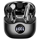 Adaptive Hybrid Active Noise Canceling 2026 Wireless Earbuds, 6 Mics ENC Clear Call Ear Buds, Hi-Res Audio Deep Bass Bluetooth 5.4 Headphones, 40H Playtime, LED, for Sports Running Gym Workout, Black