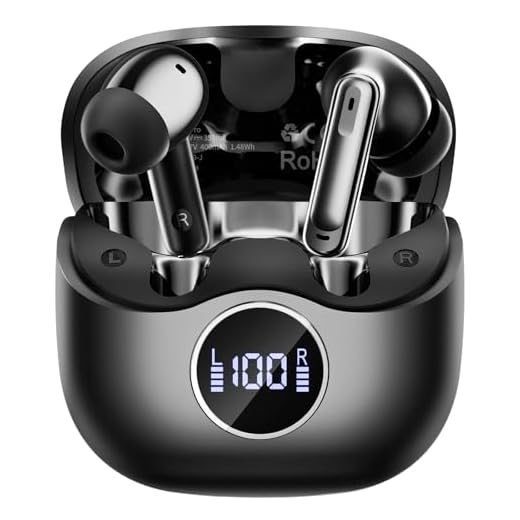 xinwld Adaptive Hybrid Active Noise Canceling 2026 Wireless Earbuds, 6 Mics ENC Clear Call Ear Buds, Hi-Res Audio Deep Bass Bluetooth 5.4 Headphones, 40H, LED, for Sports Running Gym Workout, Black