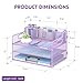 SUPEASY 3 Tier Desk Organizer with Handle & 3 Pen Holders, Mesh Paper/File Organizer for Desk, Paper Letter Tray Organizer for Office Supplies (Light Purple)