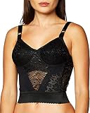 Rago Style 2202 - Long Line “Expandable Cup” Bra, 44DD, Black