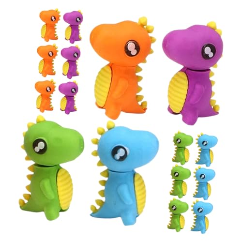 ifundom 48個小恐竜形状消し 用ソフト動物消し 学校用文具 持ち運び便利 お絵かきや学習のご褒美に