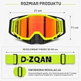 DONGZQAN Okulary motocrossowe, lustrzane, gogle, motocross, z miękką wyściółką piankową, okulary ochronne do motocrossu, MTB, enduro, ATV, Dirt Bike, zielone (C)