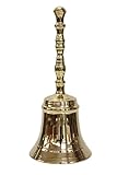 Material: Messing aubaho Tischglocke 16cm Handglocke Glocke Schulglocke Antik-Stil Messing (c)