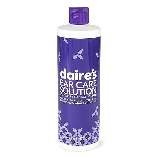 Claire’s Piercing Aftercare Solution for New Piercings - Benzalkonium Chloride Nose and Ear Piercing Cleaner Treatment, Piercing Bump Cleaning Wash - 16 fl oz