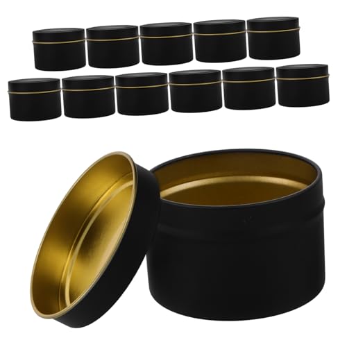 HOMSFOU 12pcs Matte Vintage Candle Tins with Lids Multi-Functional Candle Making Jars Metal Containers for and Home Decor