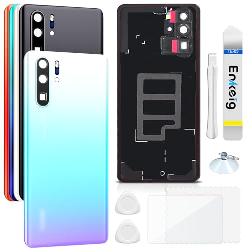 Enkeig Vetro posteriore Sostituzione per Huawei P30 Pro Back Cover copribatteria + Kit di Riparazione(Cristallo)