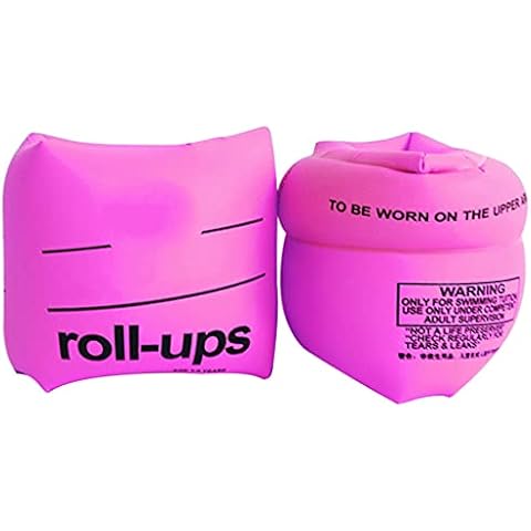 rongweiwang 2Pcs Arm Rings PVC Inflatable Swimming Arm Inflatable Arm Rings Inflatable Sleeves Bands Thicken Airbag for Adults Kids, Pink Cover