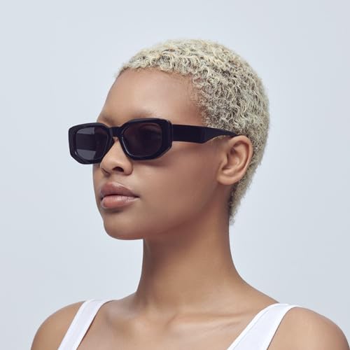 Mad Shade Sunglasses for Men & Women, Modern Classic Square Retro Fashion Shade with UV400 Protection, Oversized Bold Black4