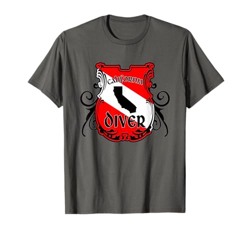 California Scuba Diver Shield Logo Scuba T-Shirt