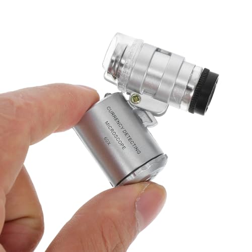 Image of SEWACC Pocket Microscope 60x LED Microscope 60x with LED Light Magnifier Currency