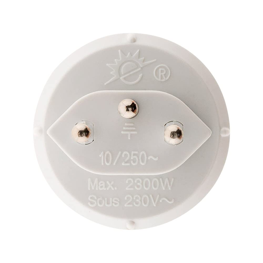 Zenitech - Adapter podróżny Francja do Szwajcarii - wtyczka męska Szwajcaria na gniazdo żeńskie Francja - Biały