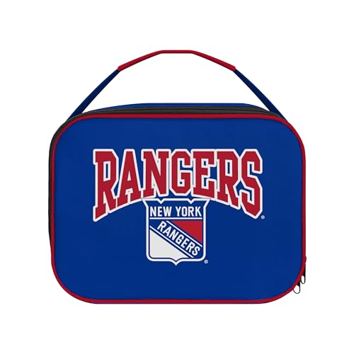 FOCO NHL Unisex-Adult Officially Licensed Wordmark Team Color Big Logo Hockey Zip Closure 7L Lunch Bag - New York Rangers