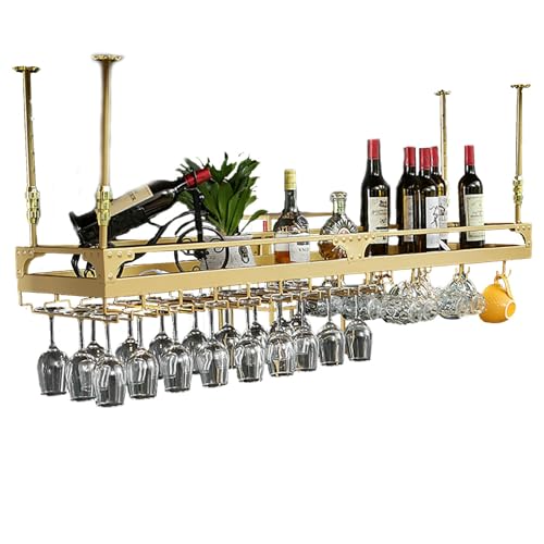 Casier à vin suspendu en fer avec support pour verres à pied - 2