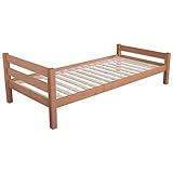 Massives Bett aus Buchenholz - Erhältlich in den Farben: Buche, natur geölt, oder Weiß lackiert