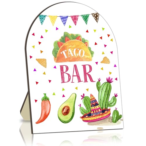 Tacos Bar Sign, Mexican Tacos Bar Recipe Sign for Bridal Shower, Walking Taco Bachelorette Party Table Signs, Baby Shower Food Station Welcome Board, Taco Food Board Decorations 8x10 In