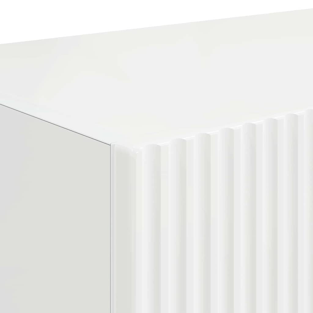 vidaXL Meuble TV Mural Blanc Brillant 78,5 x 31 x 29,5 cm, Salon, Meuble TV Moderne, Solution de Rangement Fonctionnelle, étagère Murale, Design Chic
